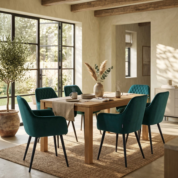 Chaise de salle à manger Beverly - Velours vert