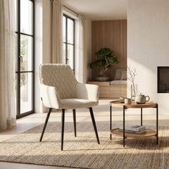 Chaise de salle à manger Beverly - Boucle blanche