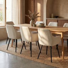 Chaise de salle à manger Beverly - Boucle blanche
