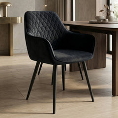 Beverly Sedia Da Pranzo - Velluto Nero