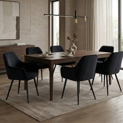 Beverly Sedia Da Pranzo - Velluto Nero