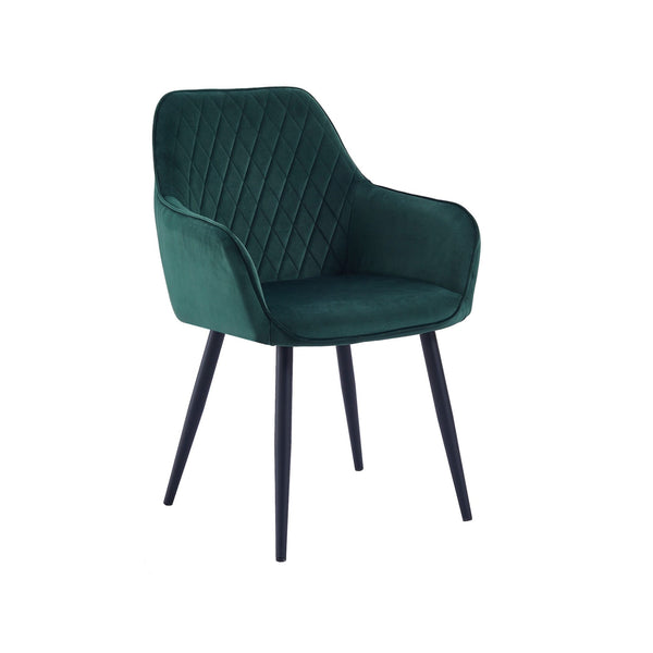 Chaise de salle à manger Beverly - Velours vert
