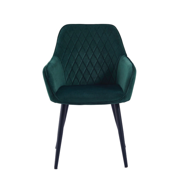 Chaise de salle à manger Beverly - Velours vert
