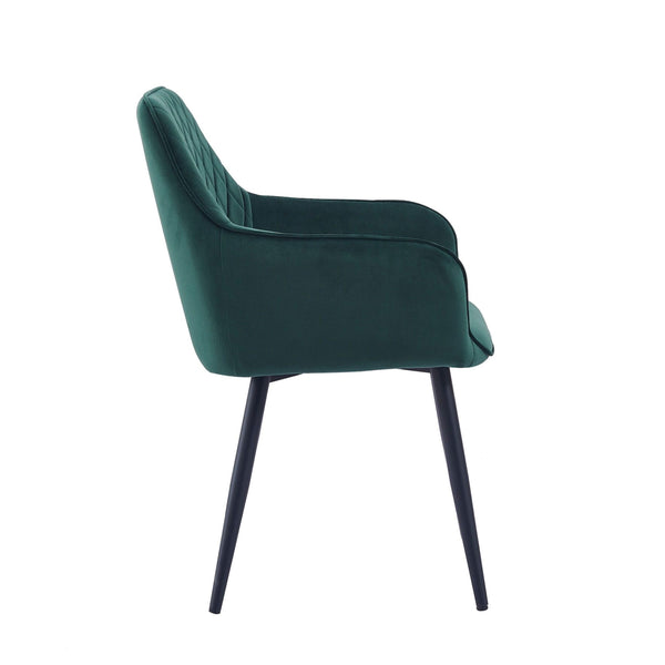 Chaise de salle à manger Beverly - Velours vert