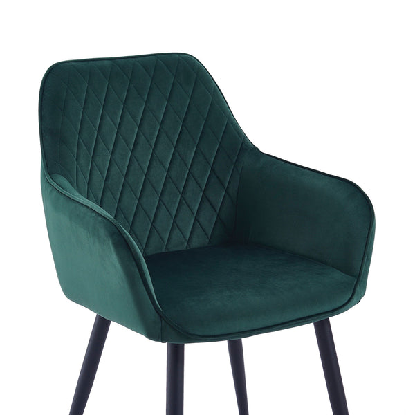 Chaise de salle à manger Beverly - Velours vert