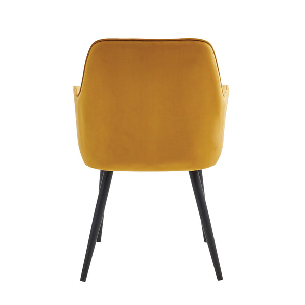 Chaise de salle à manger Beverly - Velours jaune ocre