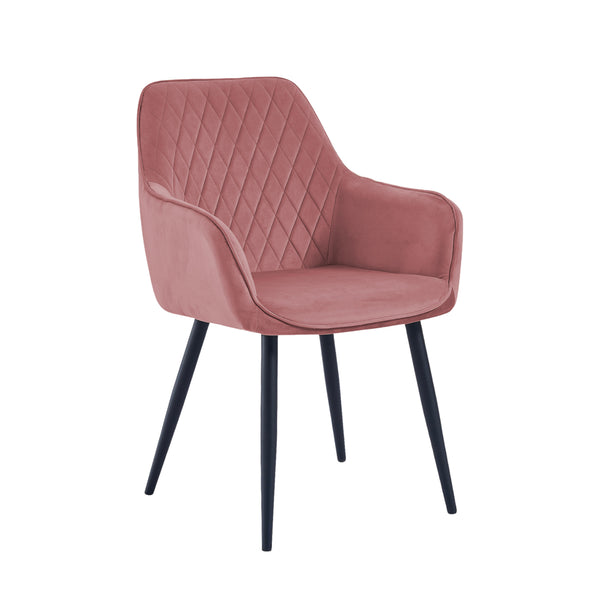 Chaise de salle à manger Beverly - Velours rose