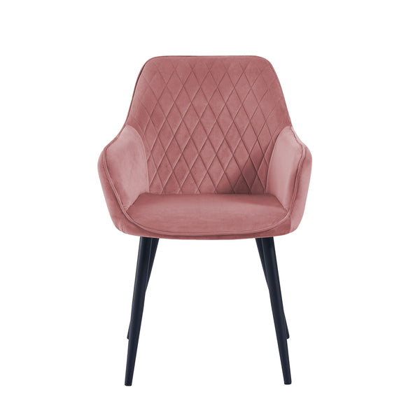 Chaise de salle à manger Beverly - Velours rose