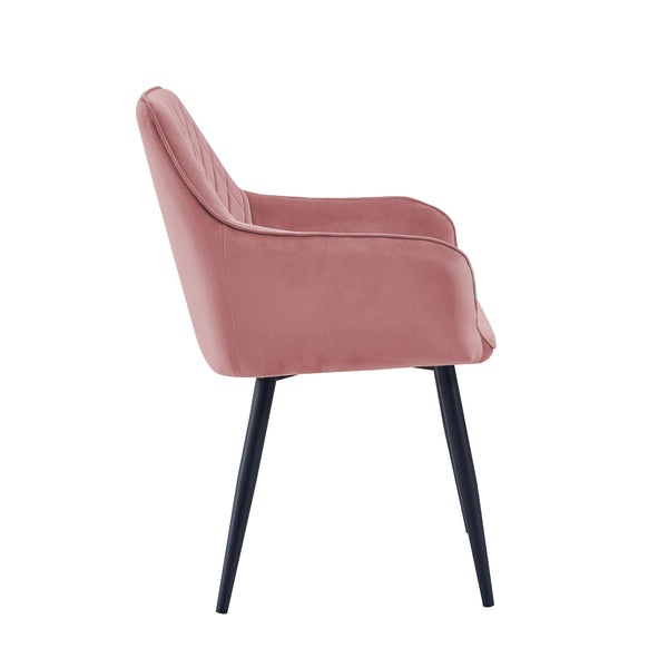 Chaise de salle à manger Beverly - Velours rose
