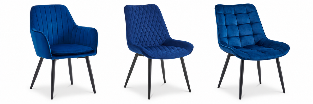 Blauwe eetkamerstoelen