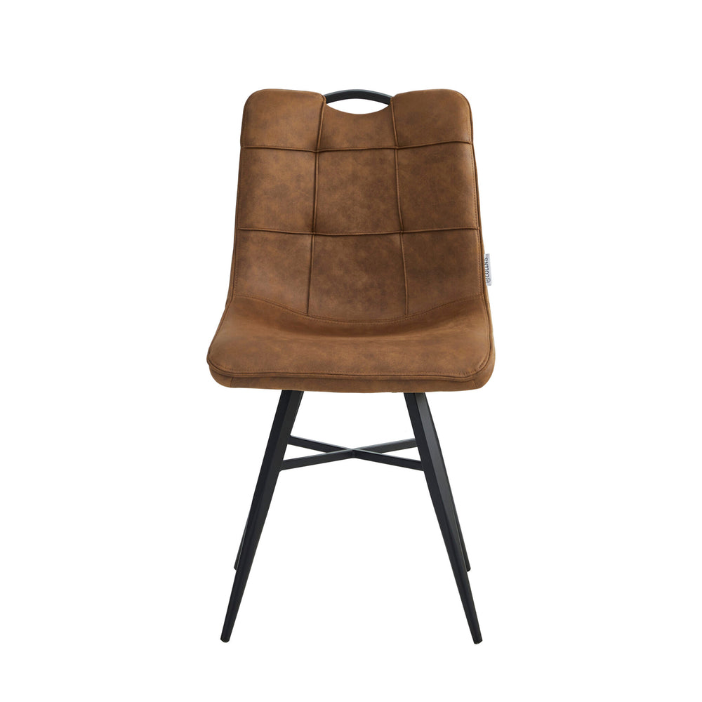 Bloq Dining Chair - Cognac Microfiber