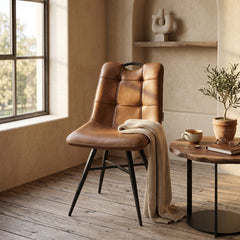 Bloq Dining Chair - Cognac Pu