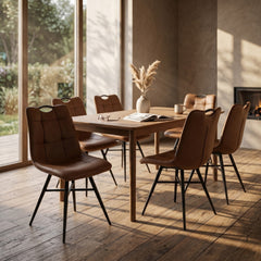 Bloq Dining Chair - Cognac Pu