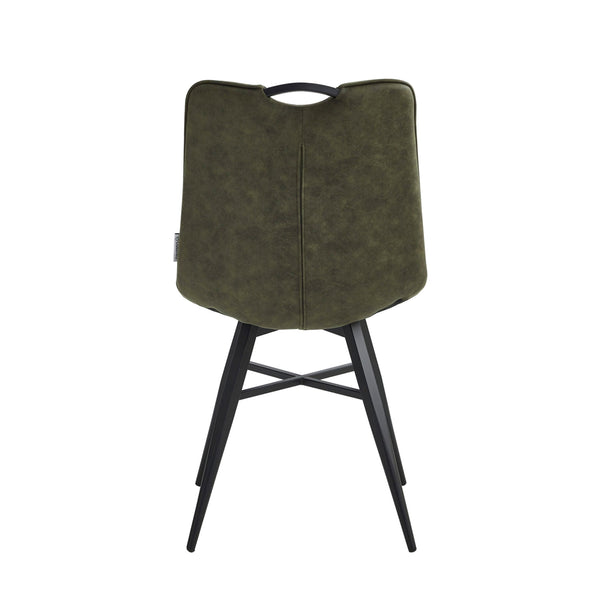 Chaise de salle à manger Bloq - Microfibre verte