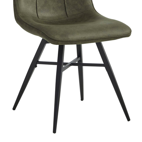 Chaise de salle à manger Bloq - Microfibre verte