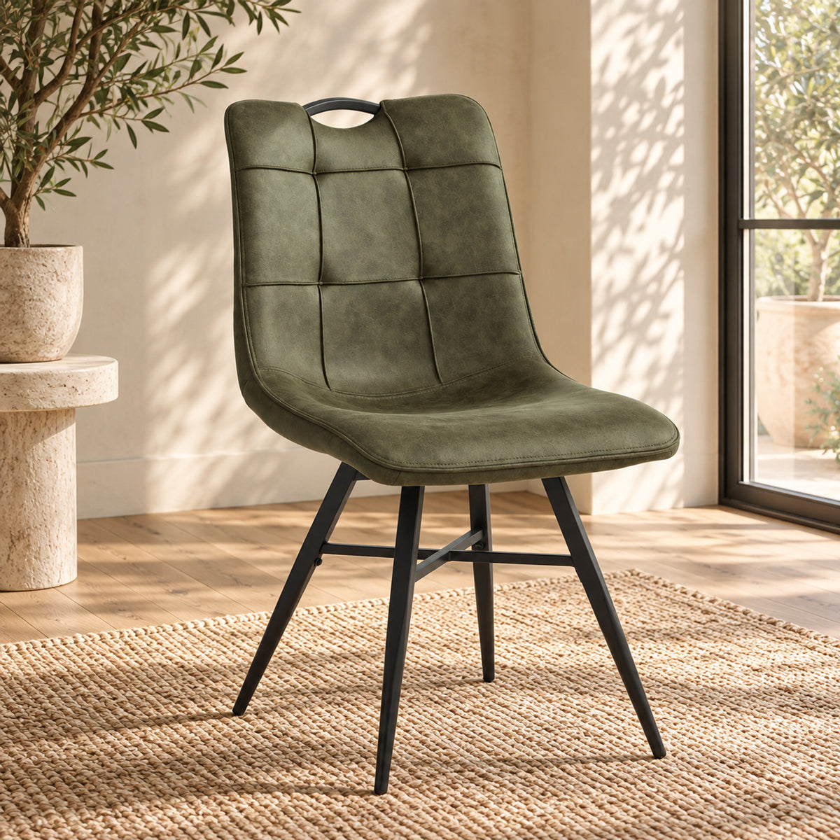 Bloq Eetkamerstoel - Groen Microfiber