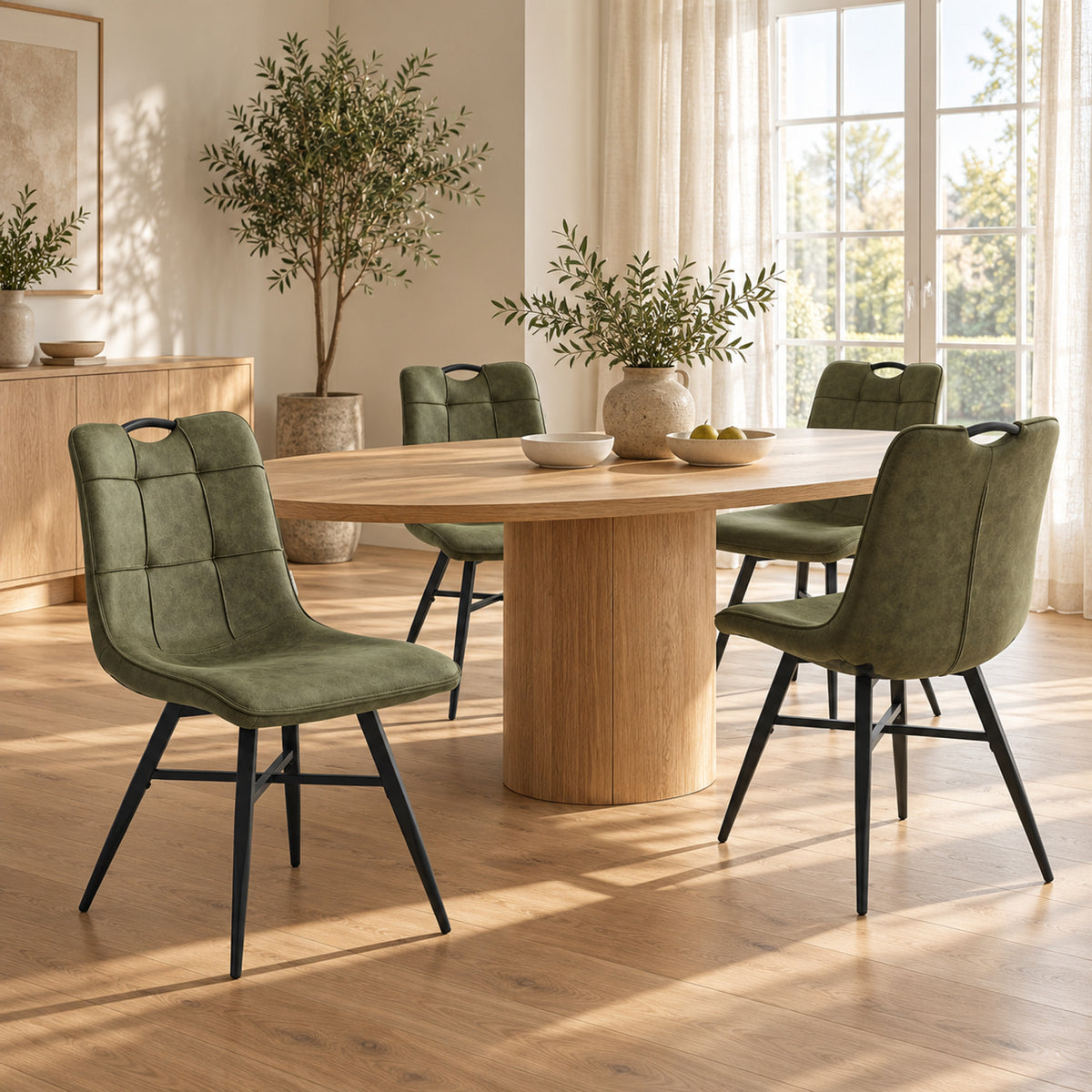 Bloq Eetkamerstoel - Groen Microfiber