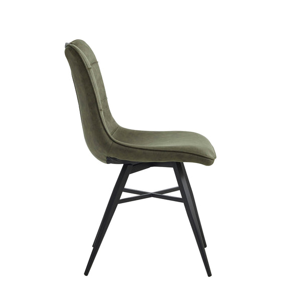 Chaise de salle à manger Bloq - Microfibre verte