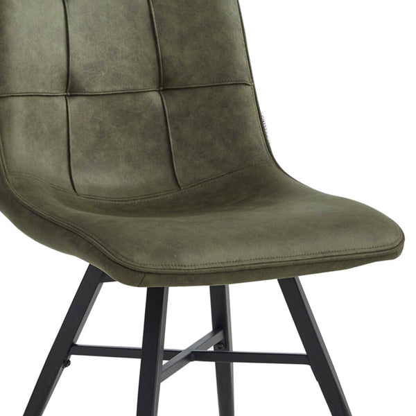 Chaise de salle à manger Bloq - Microfibre verte