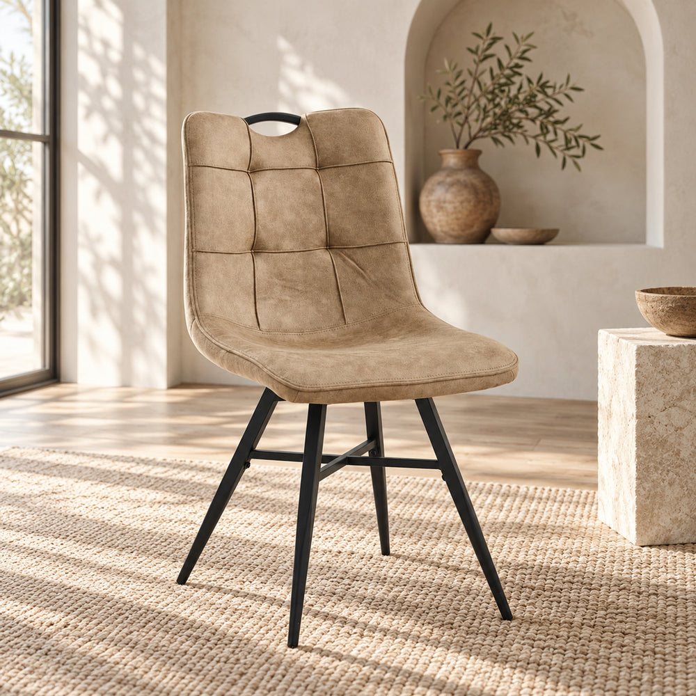 Bloq Eetkamerstoel - Sand Microfiber