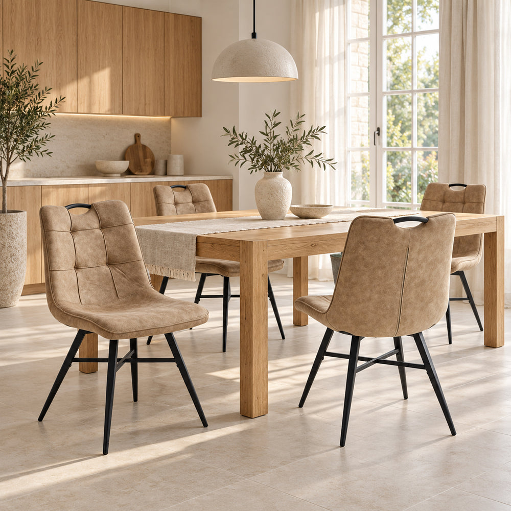 Bloq Eetkamerstoel - Sand Microfiber