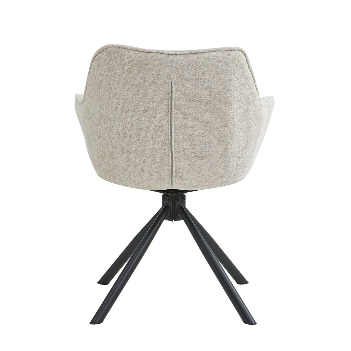 Boston Esszimmerstuhl – Beige Chenille – Schwarze Beine