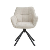 Boston Esszimmerstuhl – Beige Chenille – Schwarze Beine
