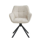Boston Eetkamerstoel - Beige Chenille - Zwarte Poten