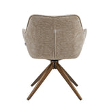 Boston Dining Chair – Taupe Chenille – Brushed Bronze Legs