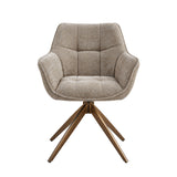 Boston Dining Chair – Taupe Chenille – Brushed Bronze Legs