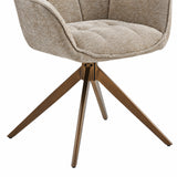Boston Dining Chair – Taupe Chenille – Brushed Bronze Legs