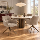 Boston Dining Chair – Taupe Chenille – Brushed Bronze Legs