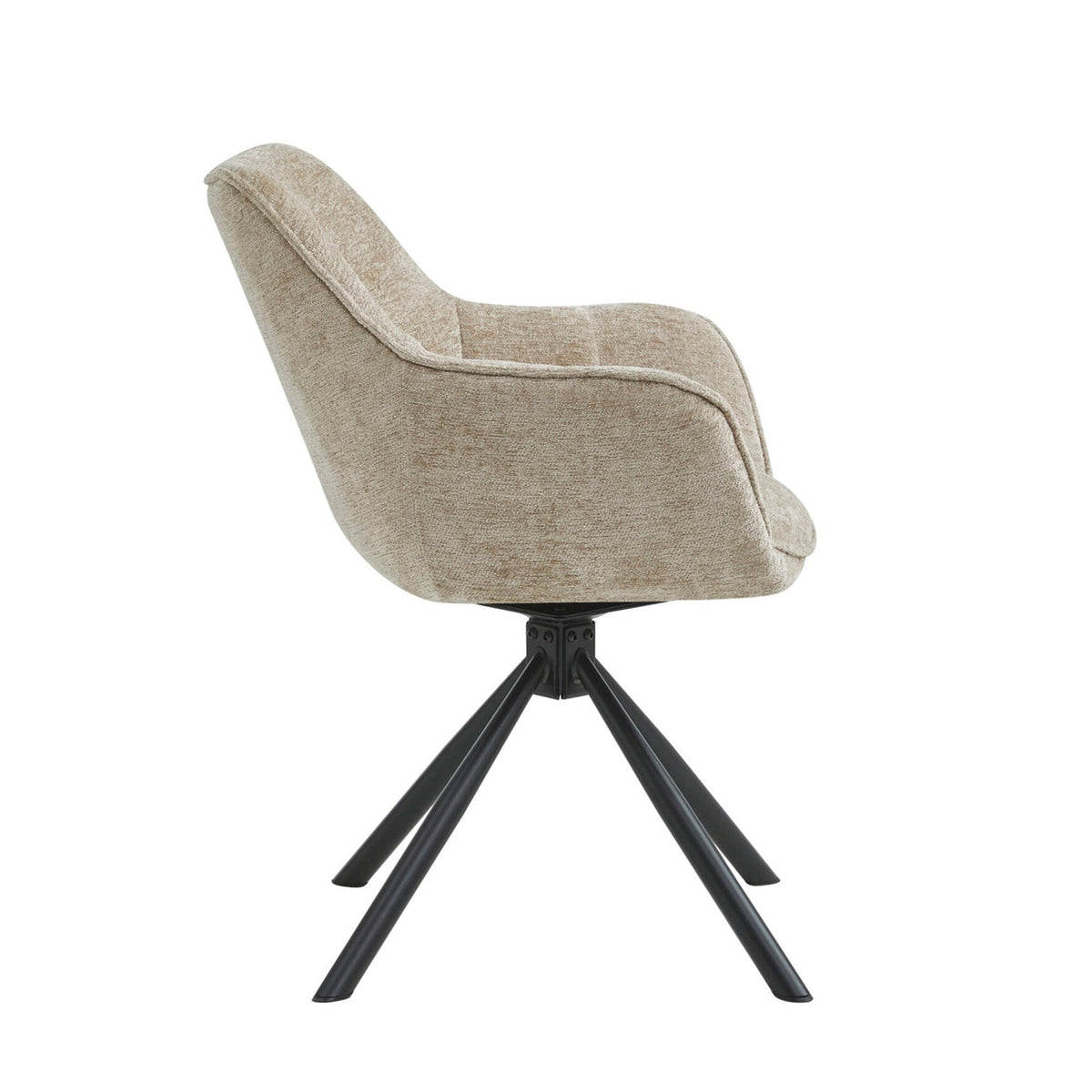 Boston Sedia Da Pranzo - Ciniglia Color Tortora - Gambe Nere