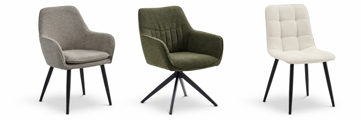 Bouclé eetkamerstoelen