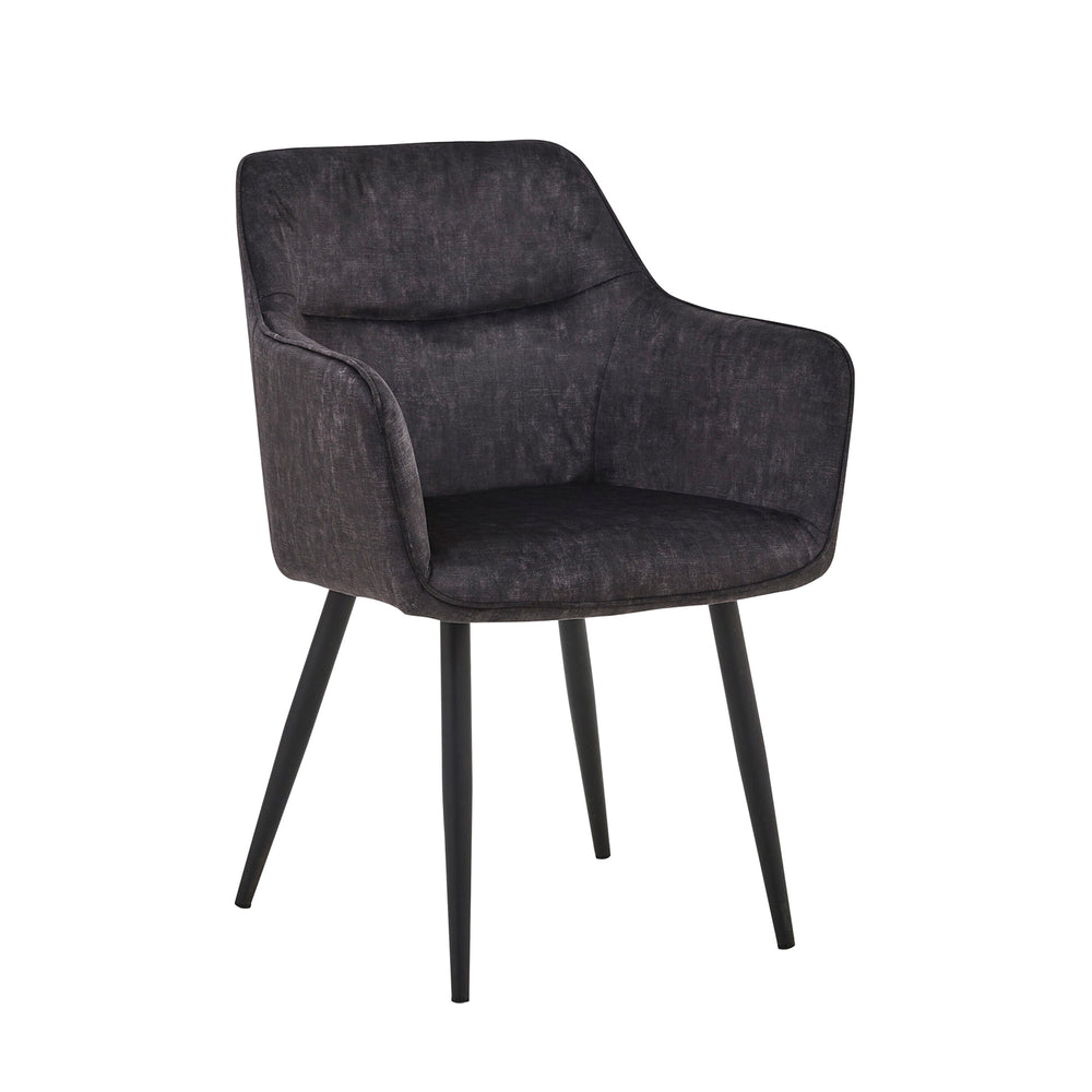 Chaise de salle à manger City - Velours Adore Anthracite