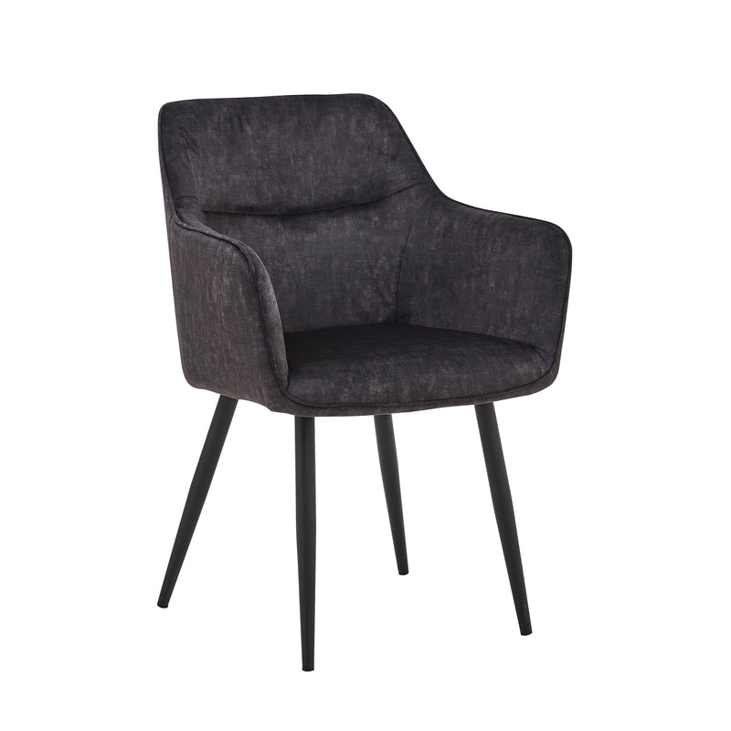 Chaise de salle à manger City - Velours Adore Anthracite