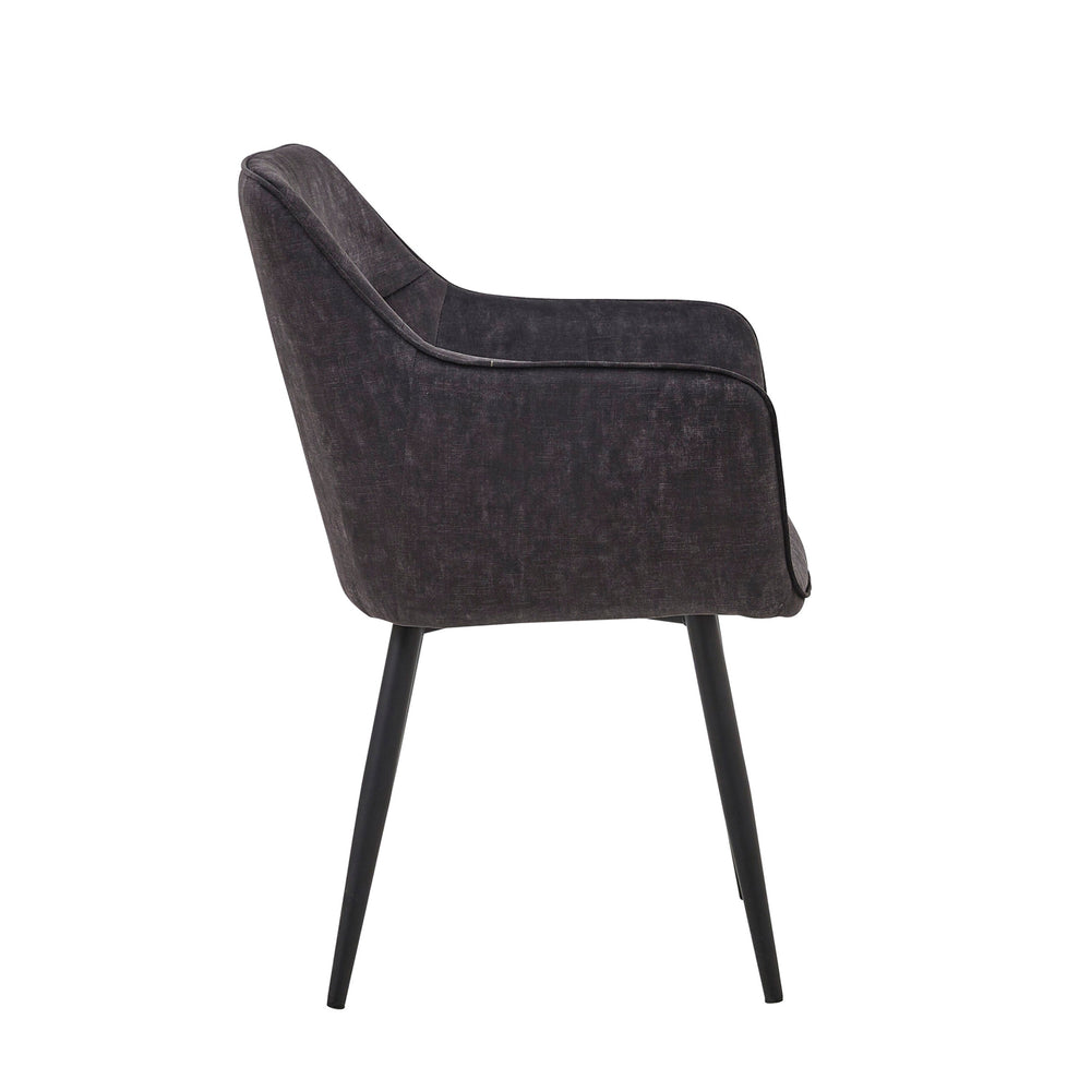 Chaise de salle à manger City - Velours Adore Anthracite