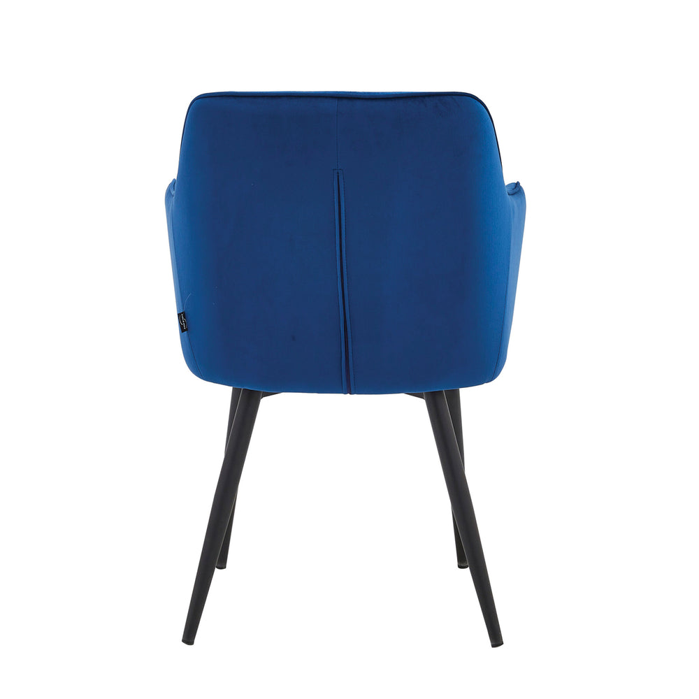 Chaise de salle à manger City - Velours bleu