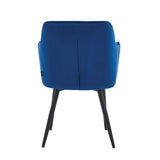 Chaise de salle à manger City - Velours bleu