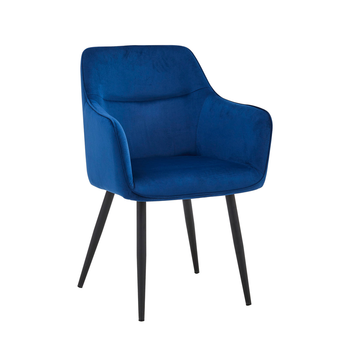 Chaise de salle à manger City - Velours bleu