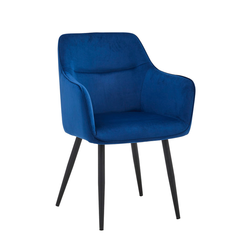 Chaise de salle à manger City - Velours bleu
