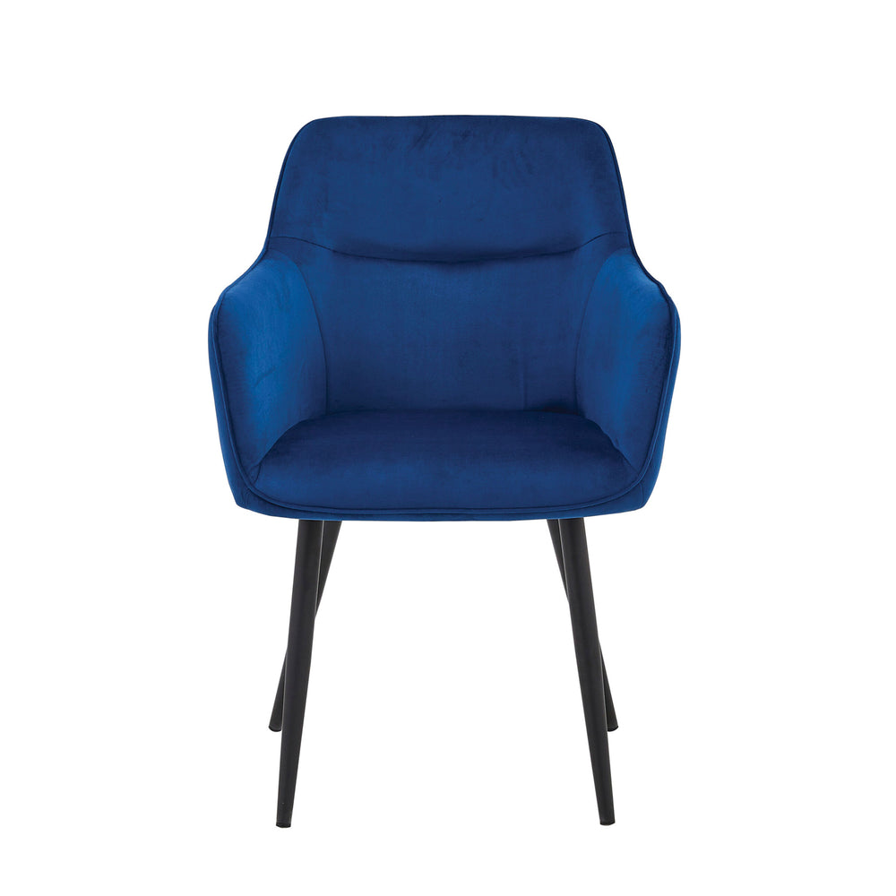 Chaise de salle à manger City - Velours bleu