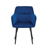 Chaise de salle à manger City - Velours bleu