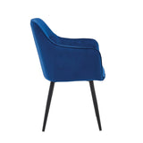 Chaise de salle à manger City - Velours bleu
