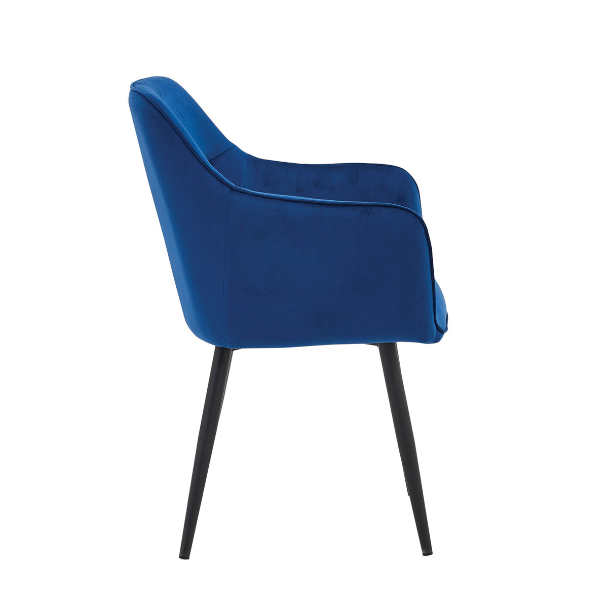 Chaise de salle à manger City - Velours bleu