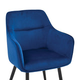 Chaise de salle à manger City - Velours bleu