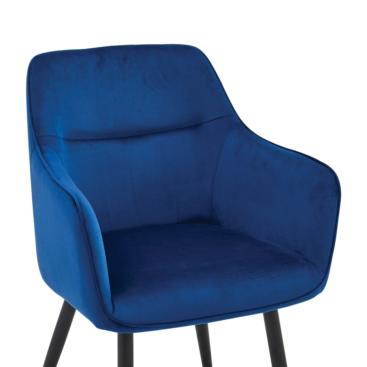 Chaise de salle à manger City - Velours bleu