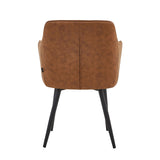 Chaise de salle à manger City - Microfibre Cognac