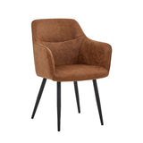 Chaise de salle à manger City - Microfibre Cognac