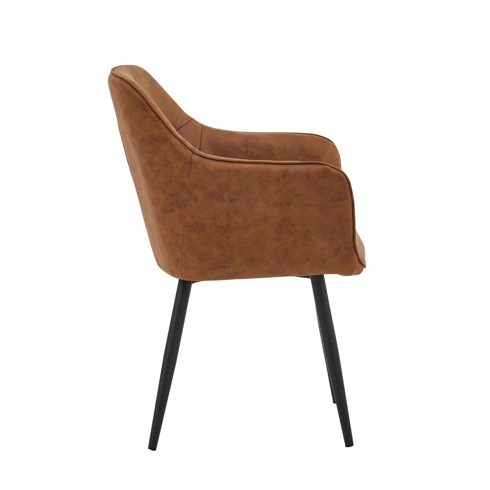 Chaise de salle à manger City - Microfibre Cognac